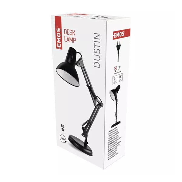Черна настолна лампа (височина 46 cm) Dustin - EMOS-image-1