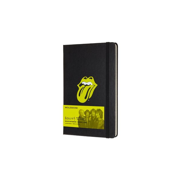 Черна тетрадка с твърди корици Rolling Stones, 240 страници - Moleskine