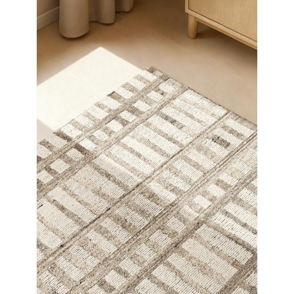 Кремав ръчно изработен вълнен килим 120x180 cm Boho 1.0 Linara – Vikosa-image-2