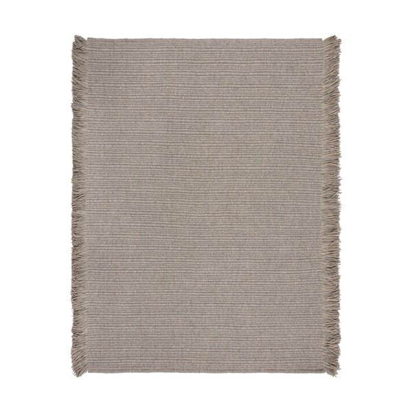 Сив ръчно изработен килим със смес от вълна 160x230 cm Rene Fringed Ribbed – Flair Rugs