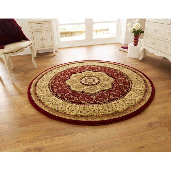 Червен  кръгъл килим ø 150 cm Heritage – Think Rugs-image-1