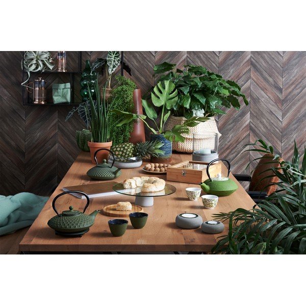 Комплект от 2 зелени чугунени чаши за чай , ⌀ 7,8 cm Xilin - Bredemeijer-image-1