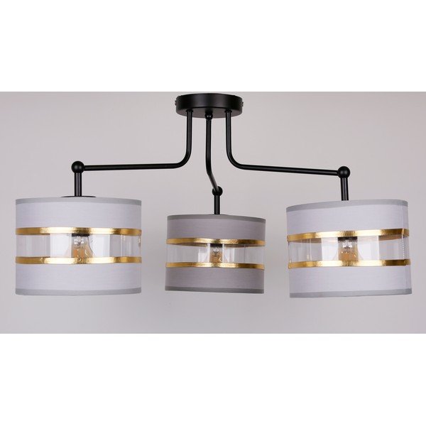 Бяла лампа за таван с текстилен абажур ø 20 cm Andy - Candellux Lighting-image-1