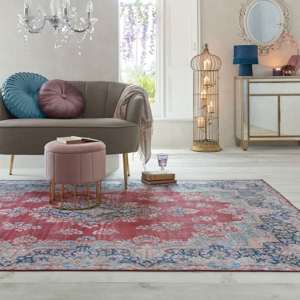 Червен миещ се килим 160x230 cm FOLD Colby - Flair Rugs-image-4