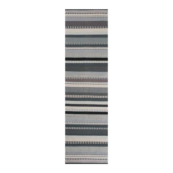 Šedý bavlněný koberec Linie Design Hibiscus, 80 x 280 cm