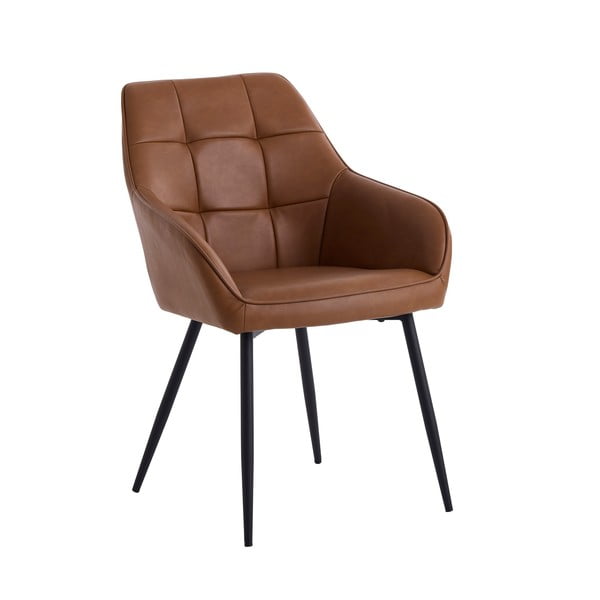 Кафяви тапицирани трапезни столове в комплект с подлакътници 2 бр. Nolan Square – Unique Furniture
