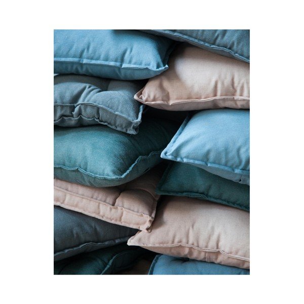 Синя възглавница с ленено платно Квадрат, 37 x 37 cm - Surdic-image-3