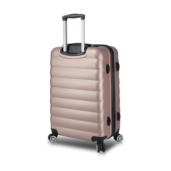 Розов пътнически куфар на колелца с USB порт My Valice COLORS RESSNO Среден куфар - Myvalice
