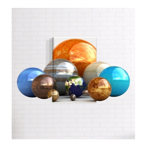 3D картина за стена Планетите, 40 x 60 cm - Mosticx