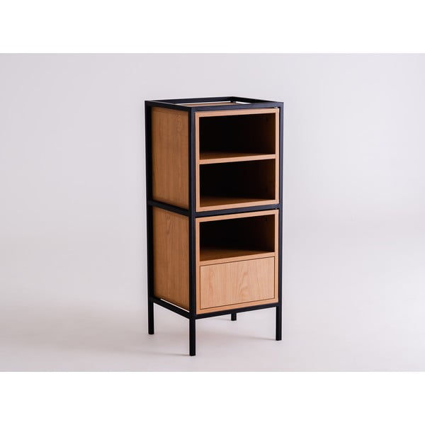 Черна етажерка за книги в дъб 45x102 cm Skap - CustomForm-image-2