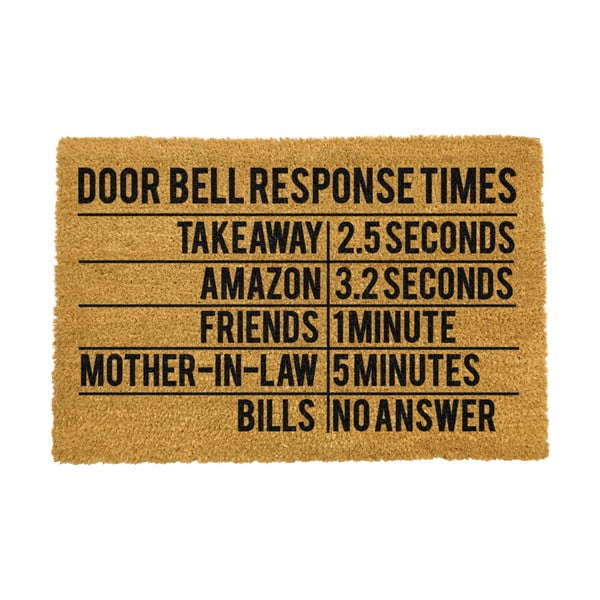 Рогозка от естествени кокосови влакна , 40 x 60 cm Door Bell Response Times - Artsy Doormats