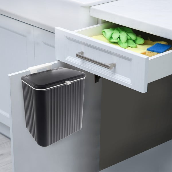 Черно пластмасово кошче за боклук 13 l – Orion-image-1