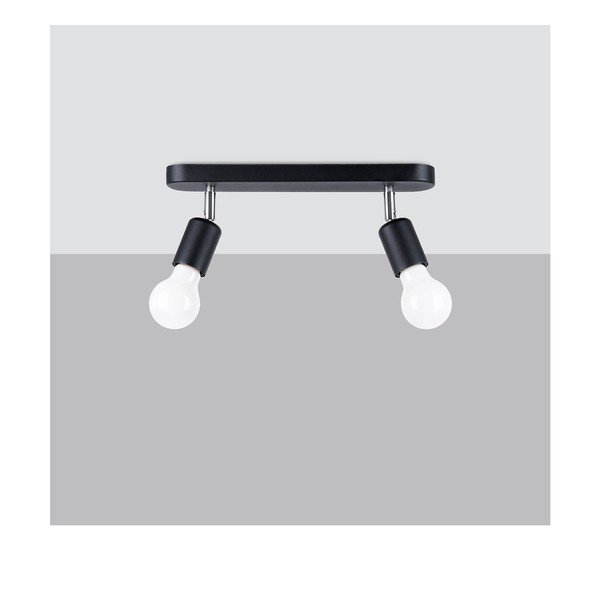 Черно метално осветително тяло за таван ø 6 cm Brando – Sollux-image-2