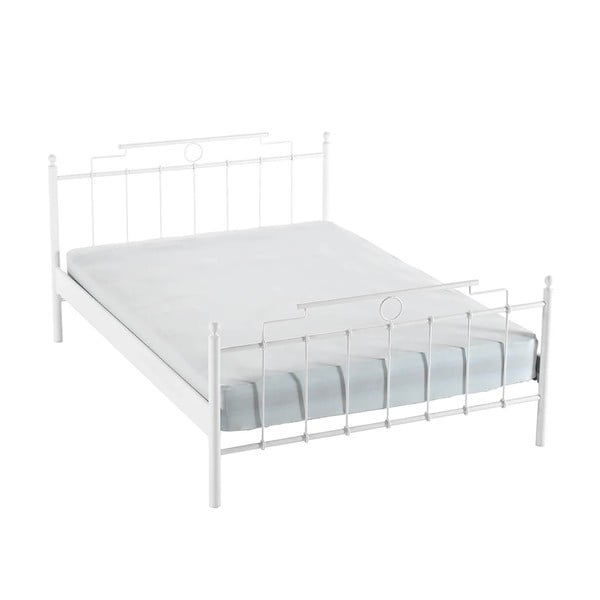 Бяло метално двойно легло с решетка 140x200 cm Hatkus - Kalune Design