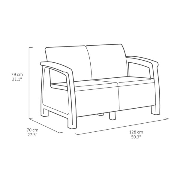 Тъмносив градински комплект за отдих за 4 Corfu – Keter-image-2