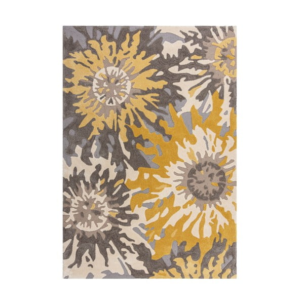 Сив и жълт килим , 160 x 230 cm Soft Floral - Flair Rugs