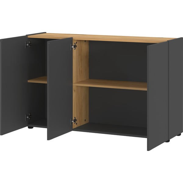 Антрацитно шкафче от декор от дъб  120x76x34 cm Adrano – Germania-image-2