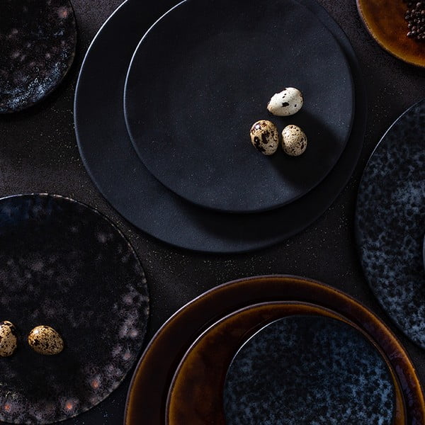 Десертна чиния от черно-сива керамика ø 22 cm Roda - Costa Nova-image-1