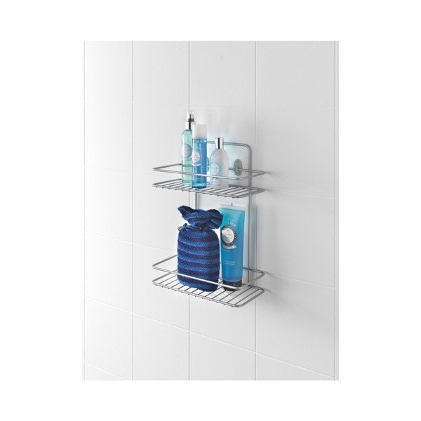 Стенен ъглов рафт за баня с два етажа Ref - Metaltex-image-1