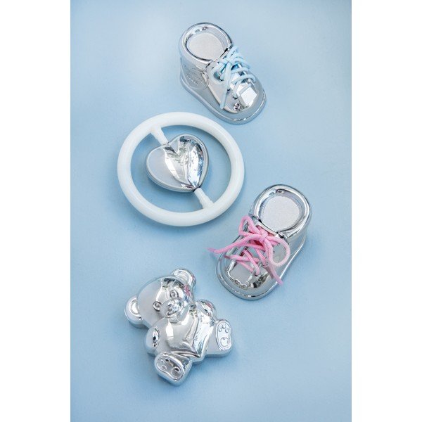 Метална кутийка за млечни зъбки в сребристо  6x4x4 cm Shoe  – Zilverstad-image-1