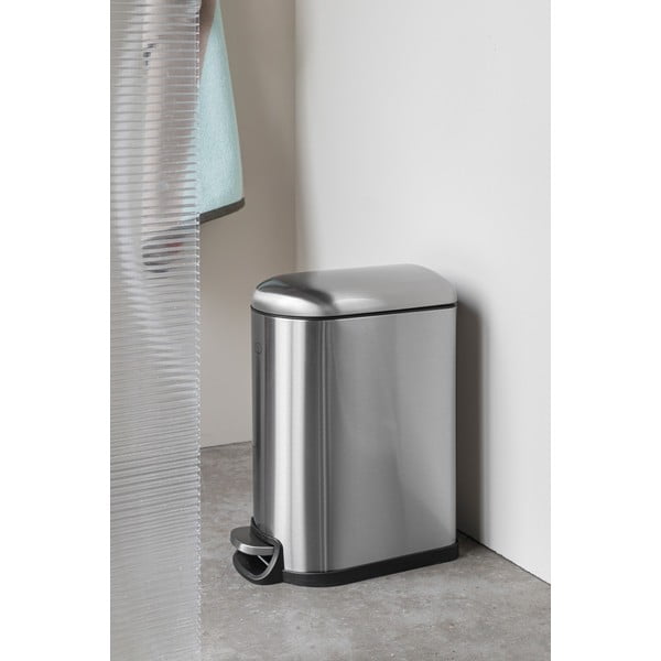 Кошче за боклук с педал от неръждаема стомана в сребрист цвят 10 l Wather – Mette Ditmer Denmark-image-1