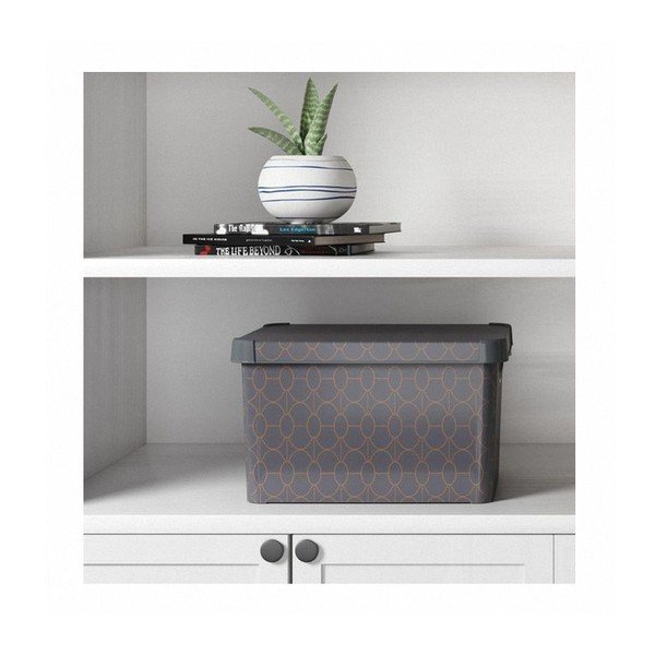 Тъмно сива кутия за съхранение с капак , 22 л Art Deco - Curver-image-2