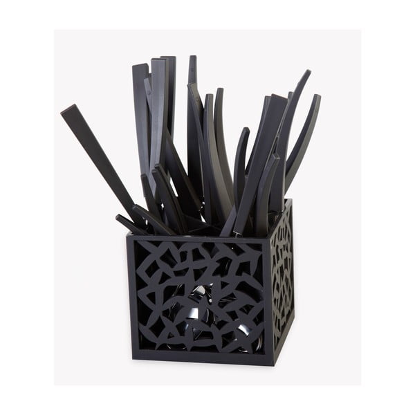 Sada 24 černých příborů se stojanem Vialli Design  Mia-image-2