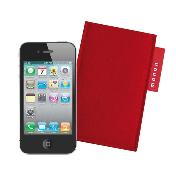 Plstěný obal na iPhone 4/4S, red