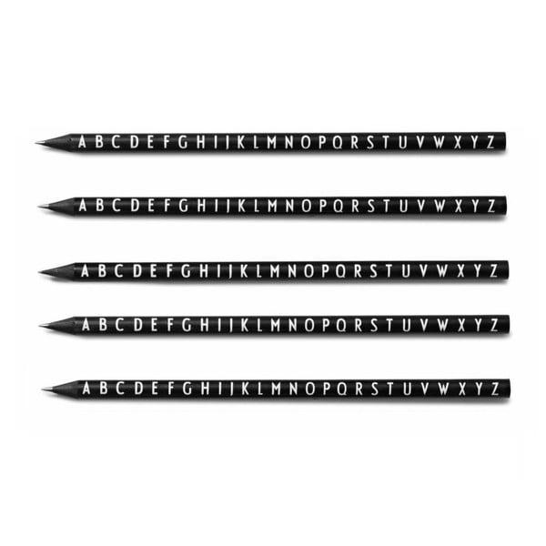 Комплект от 5 черни молива - Design Letters