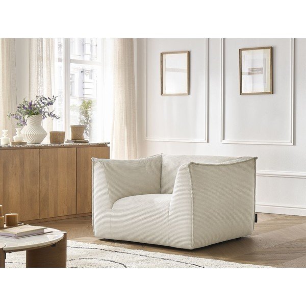 Бежово кресло от рипсено кадифе Giorgia – Bobochic Paris-image-1