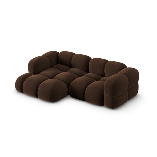 Тъмнокафяв кадифен ъглов диван (ляв ъгъл) Loretto – Cosmopolitan Design-image-3