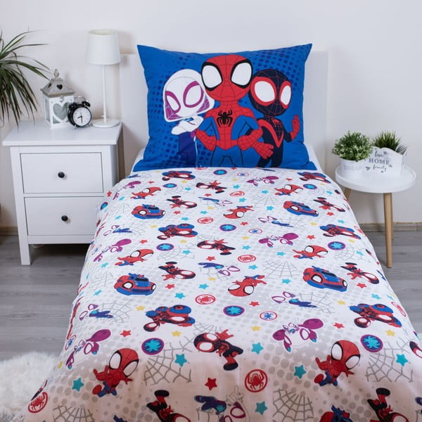 Синьо  единично  памучно детско спално бельо 140x200 cm Spidey – Jerry Fabrics-image-2