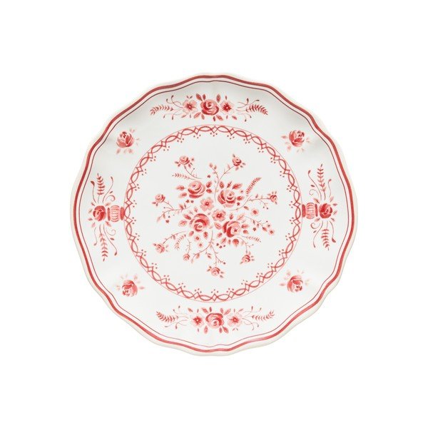 Червена/бяла десертна глинена чиния ø 17 cm Vila – Costa Nova