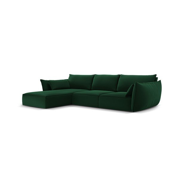 Тъмнозелен кадифен ъглов диван (ляв ъгъл) Vanda – Mazzini Sofas-image-2