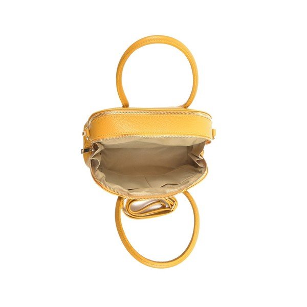 Жълта кожена чанта Mangotti Marion - Mangotti Bags-image-3