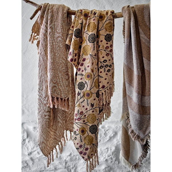 Кафяво одеяло от рециклиран памук 130x160 cm Eydis – Bloomingville-image-2