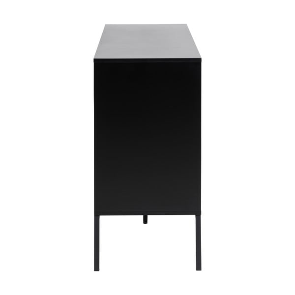 Черен нисък скрин от дъб 120x82 cm Seaford - Actona-image-4