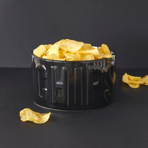 Черна керамична купичка за сервиране 1 l Chips – Balvi-image-1