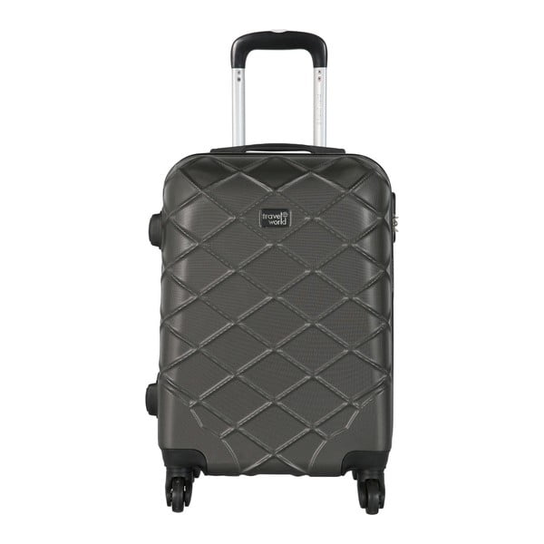 Tmavě šedé kabinové zavazadlo na kolečkách Travel World, 44 l