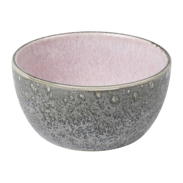 Менса сива керамична купа с розова вътрешна глазура, диаметър 10 cm - Bitz