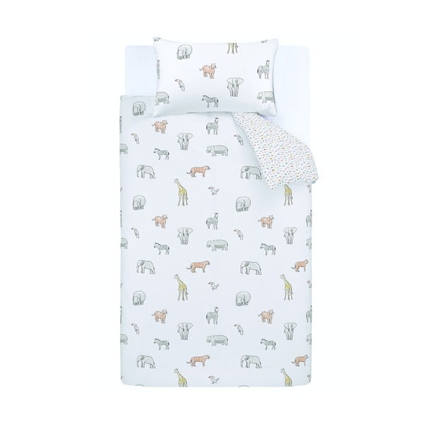 Памучно бебешко спално бельо 150x120 cm Zoo Animals - Bianca