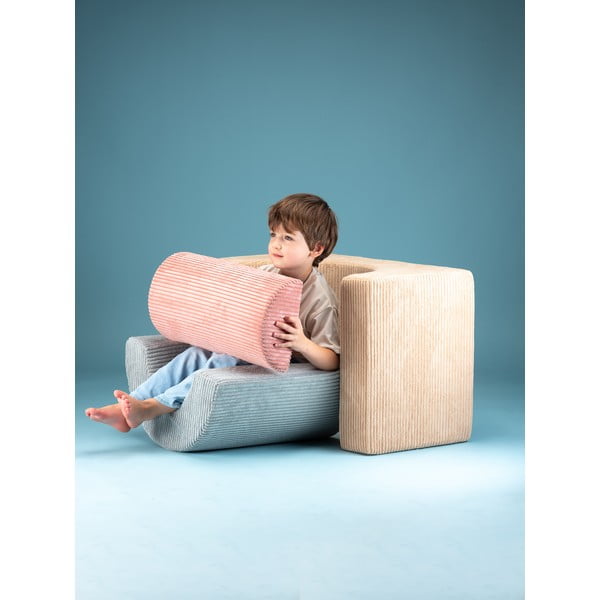 Светлокафяво велурено игрище от пяна 75x49x37 cm Rainbow Montessori – Wigiwama-image-2