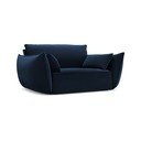 Тъмносиньо кадифено кресло Vanda – Mazzini Sofas