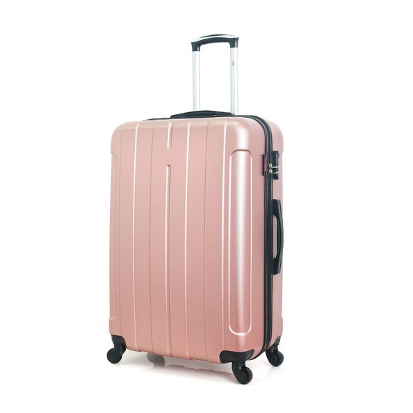 Куфар за пътуване Fogo в розово злато на колелца, 93 л - Hero-image-4