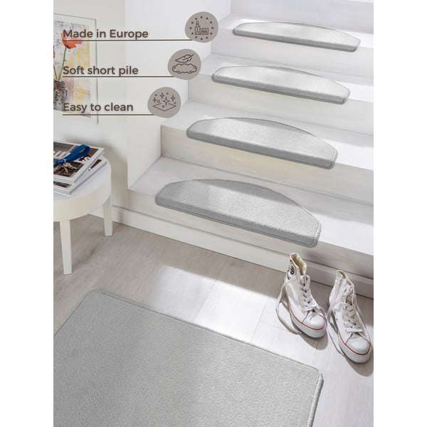 Сиви самозалепващи се стъпала за стълби в комплект от 15 бр. 23x65 cm Fancy – Hanse Home-image-4