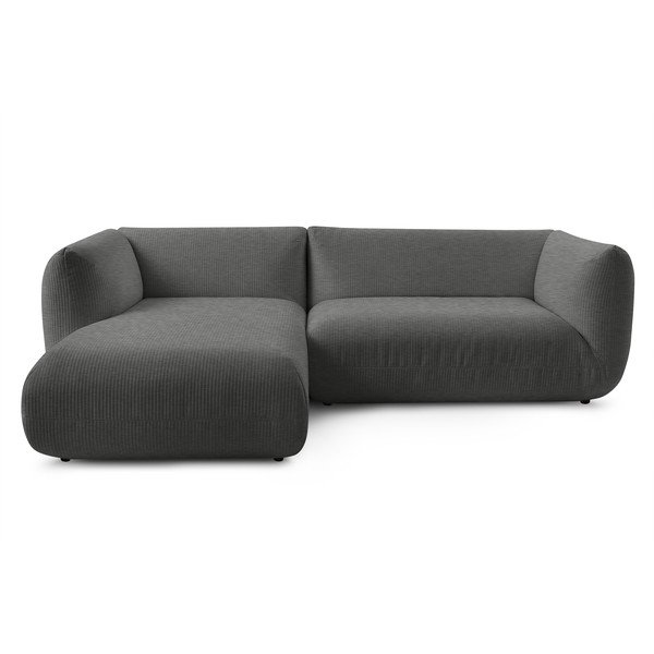 Ъглов диван от сив велур (ляв ъгъл) Lecomte - Bobochic Paris