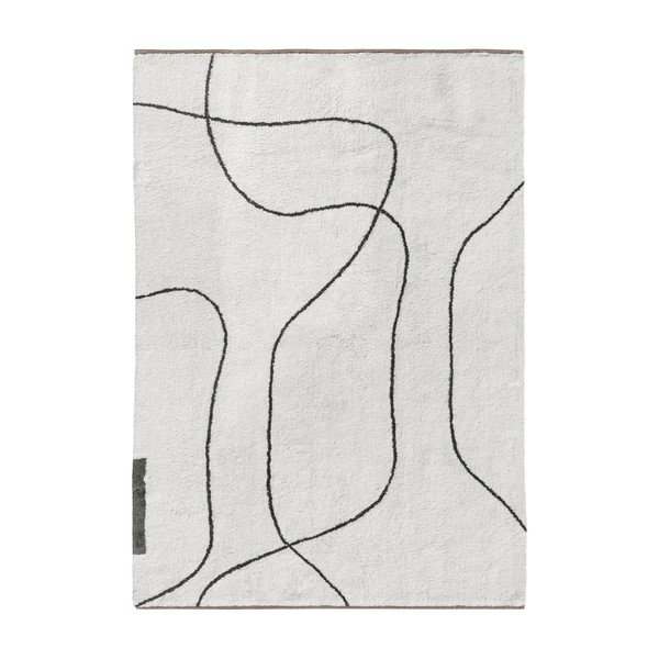 Памучен килим подходящ за пране в цвят слонова кост 140x200 cm Shadow – Mette Ditmer Denmark