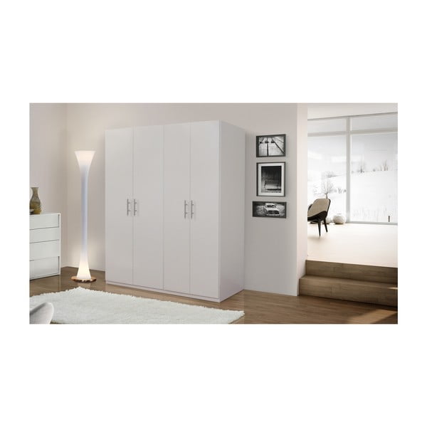 Бял гардероб с 4 врати Kristen - Evergreen House-image-2