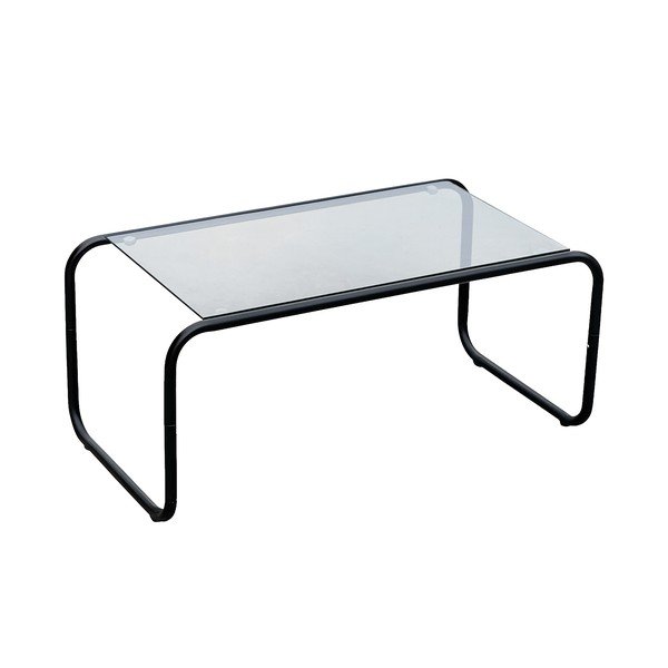 Черна масичка за кафе със стъклен плот 40x80 cm Ventana – Leitmotiv