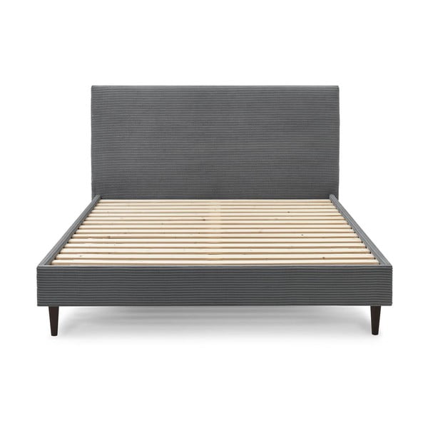 Антрацит тапицирано двойно легло с решетка 180x200 cm Anja - Bobochic Paris-image-1